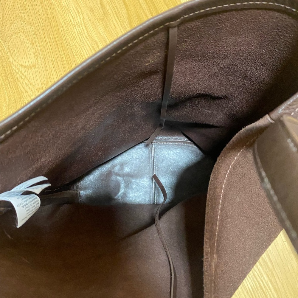 J. Crew Iconic Dark Brown Berkeley Suede and Leather Bucket Bag - Picture 6 of 6